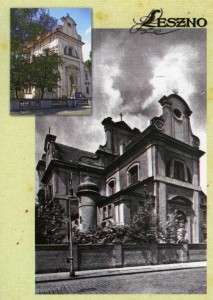 Widokówka - tył kościoła pw. Św. Mikołaja w Lesznie 